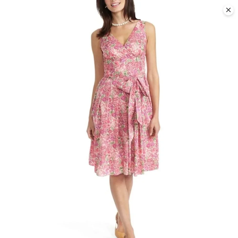 Brooks Brothers Liberty Rose Print cotton dress $298 -  Sz 4P - Picture 2 of 10